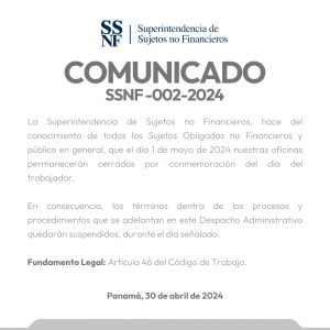 COMUNICADO SSNF 002 – 2024